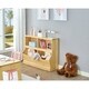 preview thumbnail 1 of 8, MUSEHOMEINC Wood Toy Storage with 4 Cabinet, Open Toy Storage Shelf, Multi-Bin Organizer Cabinet, Bookcase for Children Bedroom Camel