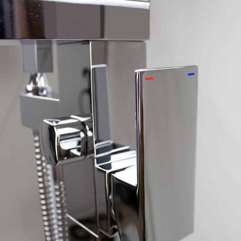 Transolid Roslyn Floor Mounted Tub Filler with Hand Shower - 5.9" x 8.65" x 35.23"