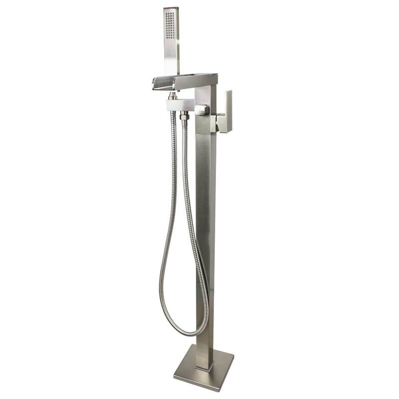 Transolid Roslyn Floor Mounted Tub Filler with Hand Shower - 5.9" x 8.65" x 35.23"