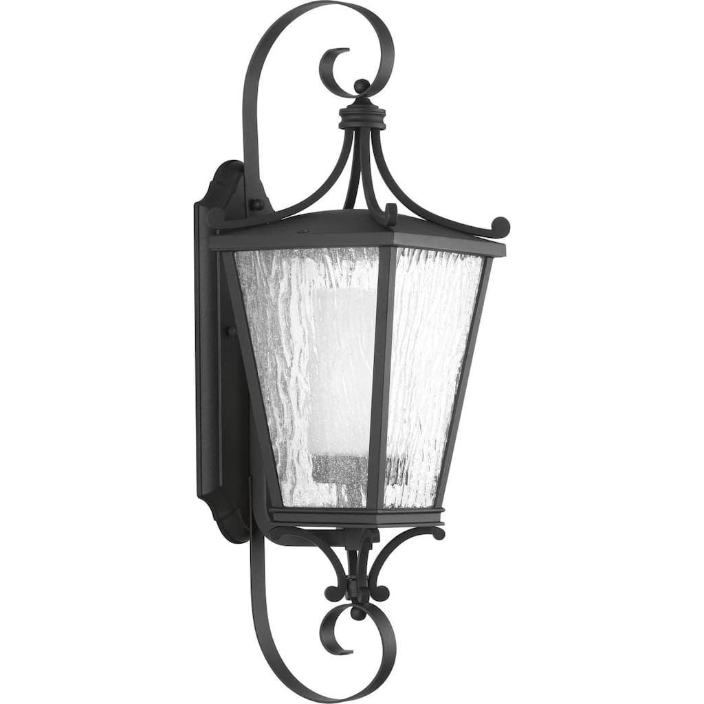 Cadence Collection Black One-Light Medium Wall Lantern - 21.85" x 11.81" x 10.24"