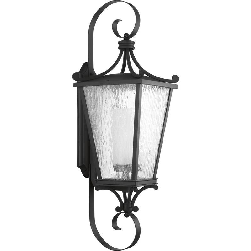 Cadence Collection Black One-Light Extra-Large Wall Lantern - 30.23" x 16.38" x 15" - 30.23" x 16.38" x 15"
