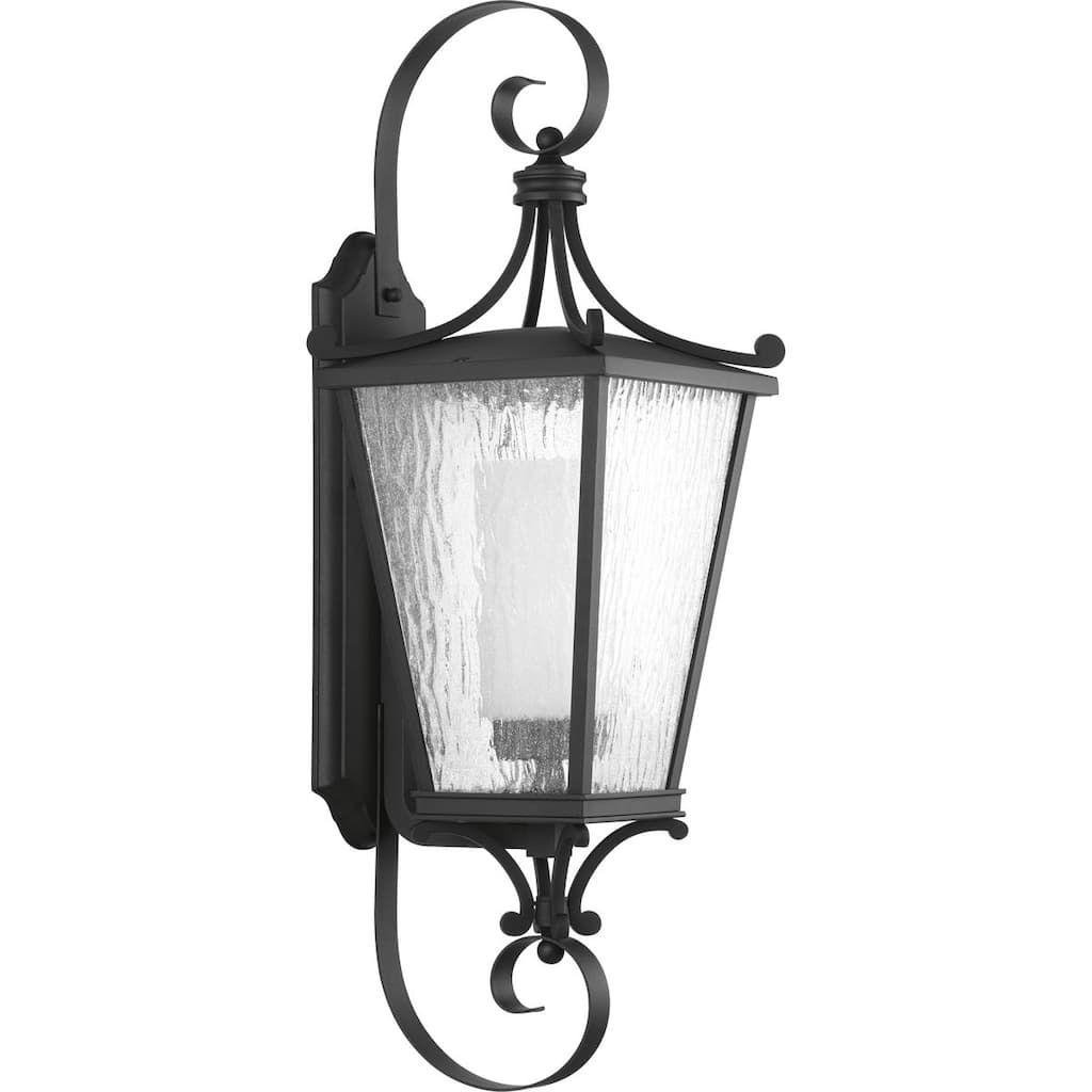 Cadence Collection Black One-Light Large Wall Lantern - 26.52" x 13.85" x 12.68"
