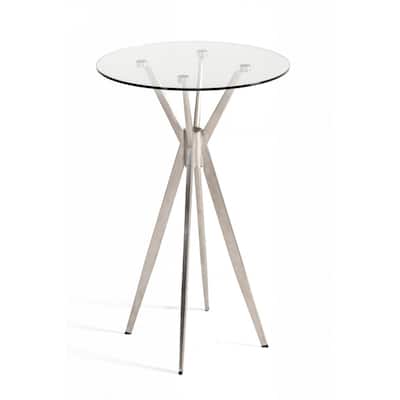 Modrest Kaitlyn Modern Stainless Steel & Glass Bar Table