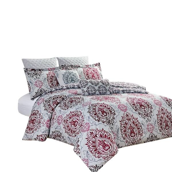 Shop San Carlo Damask 7 Piece Printed Reversible Comforter Set