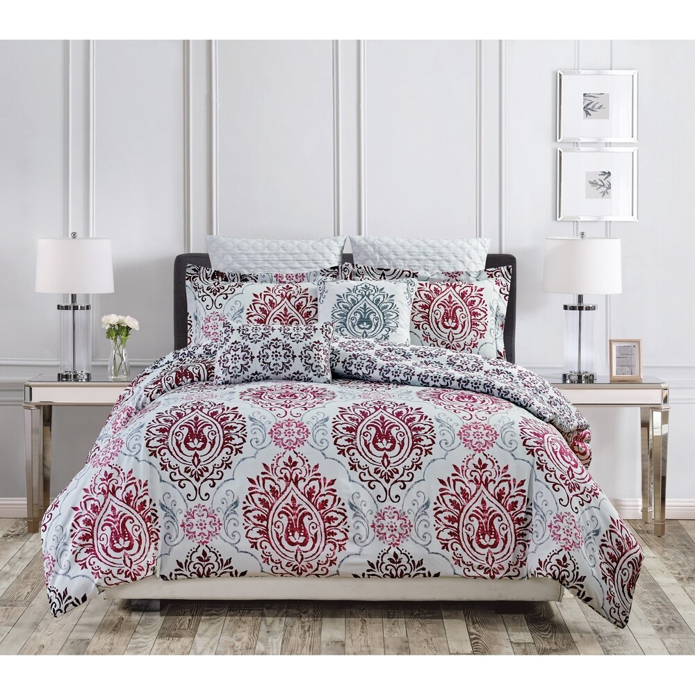 Grey Damask Comforter Sets Find Great Bedding Deals Shopping At