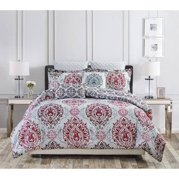 Shop San Carlo Damask 7 Piece Printed Reversible Comforter Set