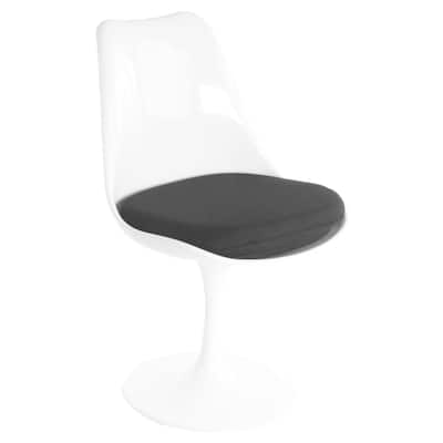 Eero Saarinen Style Tulip Armless Dining Chair with Black Cushion