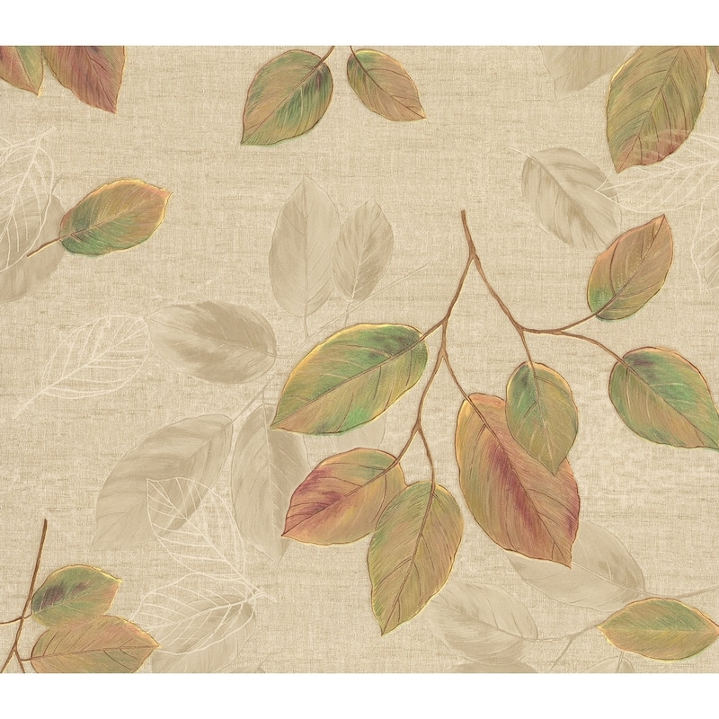 Botanical Aldis Leaf Toss Wallpaper 21 in x 33 ft = About 57.8 square feet