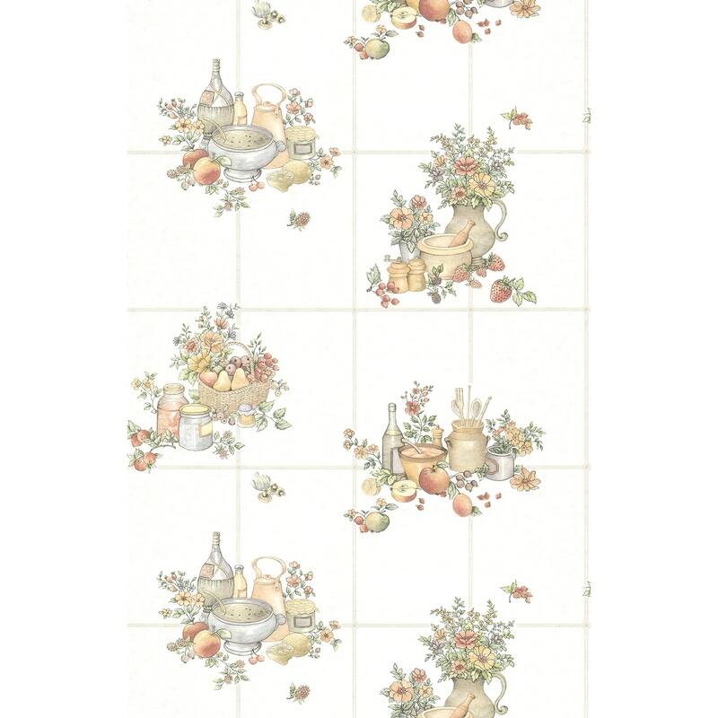 Fruit Ross Fruit Basket Tile Wallpaper 20.5 in x 33 ft = About 56.4 square feet