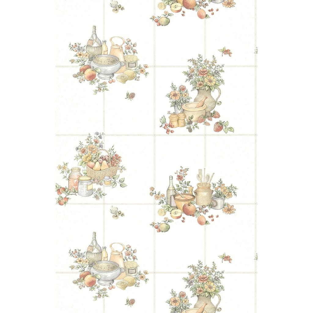Fruit Ross Fruit Basket Tile Wallpaper 20.5 in x 33 ft = About 56.4 square feet