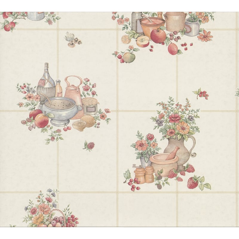Fruit Ross Fruit Basket Tile Wallpaper 20.5 in x 33 ft = About 56.4 square feet