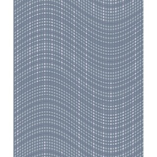 Overstock Aaron, Wave Wallpaper, 21 in x 33 ft = About 57.8 square feet (Slate)