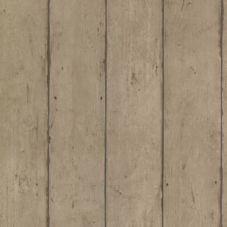 Overstock Lauren, Wood Plank Wallpaper, 20.5 in x 33 ft = About 56.4 square feet (Light Brown)