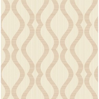 Overstock Gretchen, Ogee Wallpaper, 20.5 in x 33 ft = About 56.4 square feet (Rose Gold)