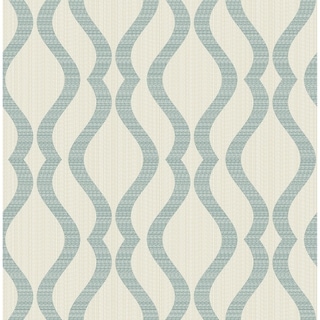 Overstock Gretchen, Ogee Wallpaper, 20.5 in x 33 ft = About 56.4 square feet (Teal)