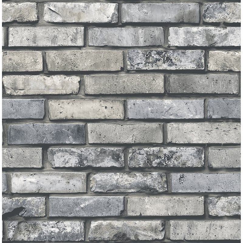 Faux Effects Dell Brick Wallpaper 20.5 in x 33 ft = About 56.4 square feet - Grey