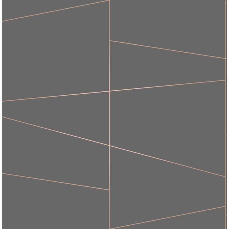 Geometrics Cuban Deco Fracture Wallpaper 20.5 in x 33 ft = About 56.4 square feet - Rose