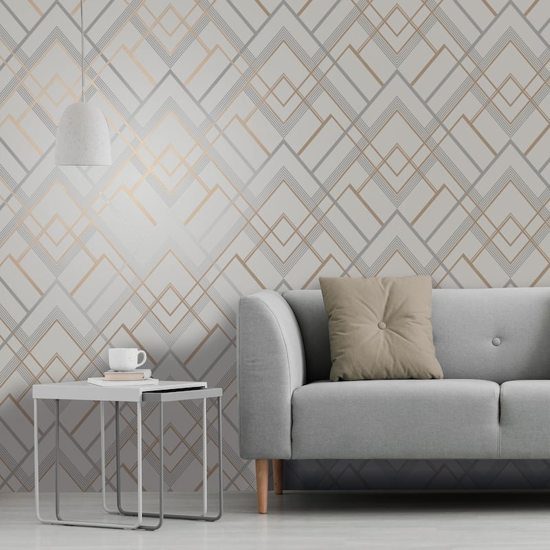 Geometrics Cuban Deco Fracture Wallpaper 20.5 in x 33 ft = About 56.4 square feet