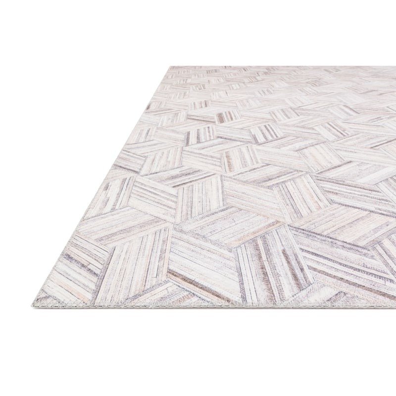 Alexander Home Davide Printed 3-D Geometric Faux Cowhide Area Rug