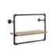 preview thumbnail 5 of 5, Romi Industrial Sand Black Metal Pipe Wall Shelf by Furniture of America 21"W x 7.25"D x 16.25"H