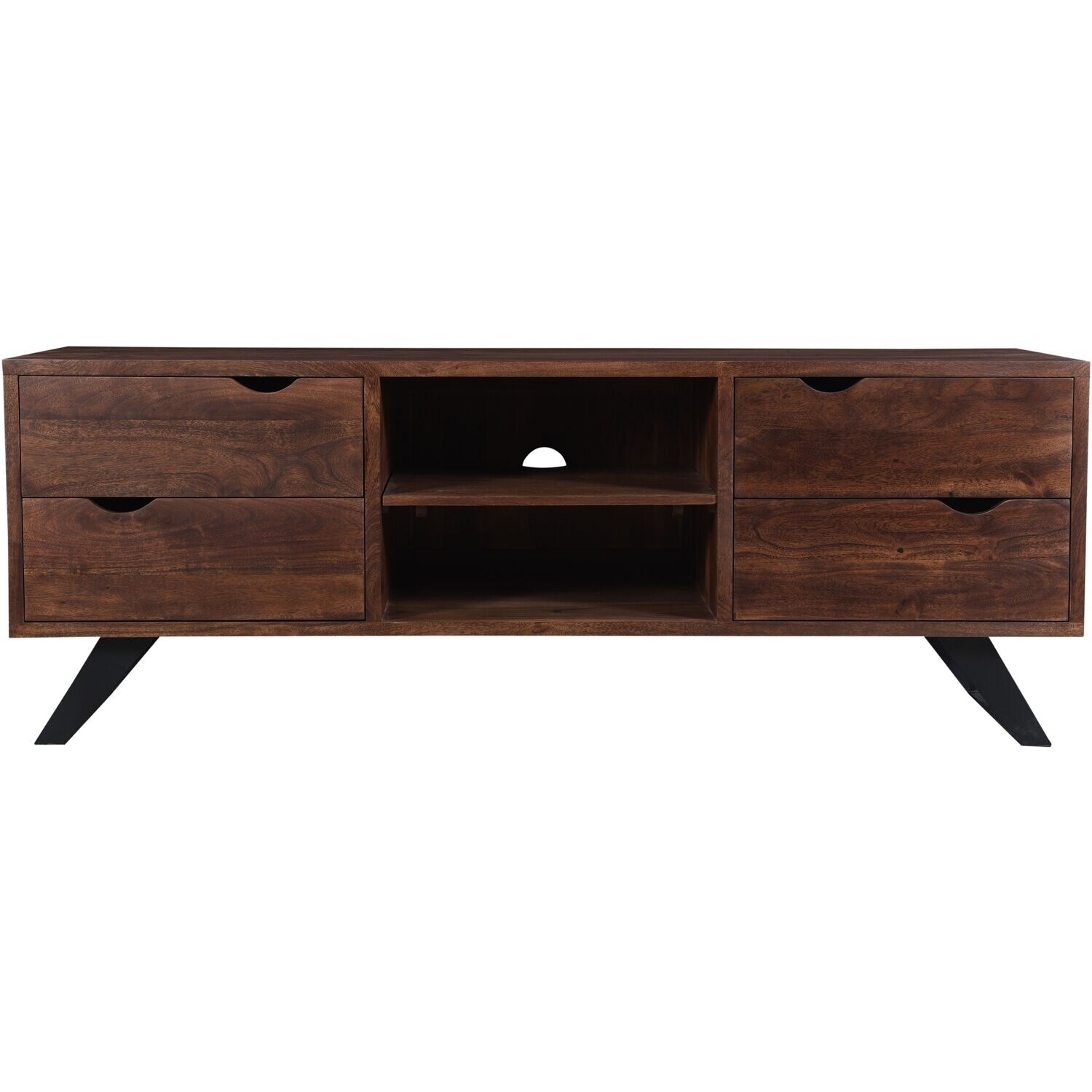 Shop Fork Valley 67 Acacia Wood Low Console Table With 4 Drawers