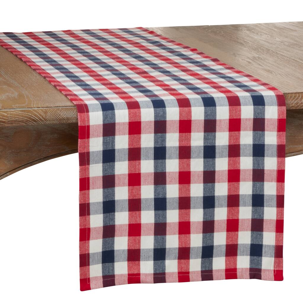 Gingham Check Cotton Table Runner