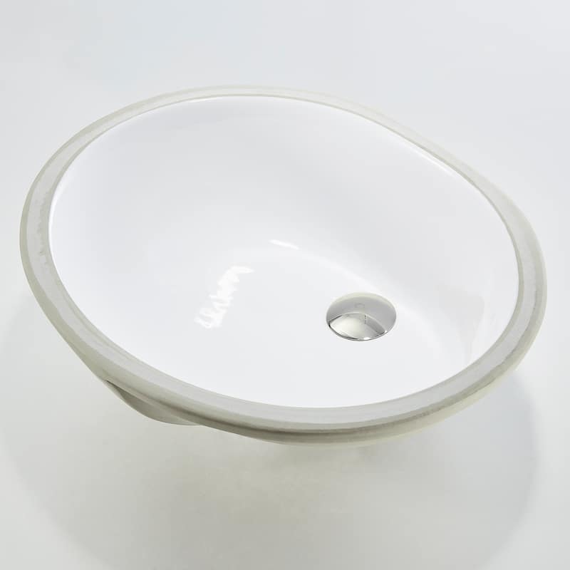 CB HOME Oval White Ceramic Under Mount Lavatory Vanity Bathroom Sink - 19''X15''X7''