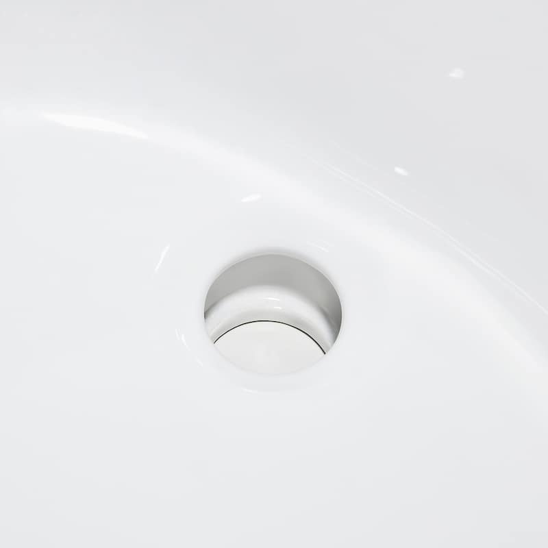 CB HOME Oval White Ceramic Under Mount Lavatory Vanity Bathroom Sink - 19''X15''X7''