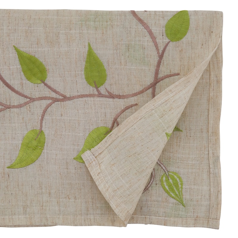 Table Runner With Embroidered Vine Design