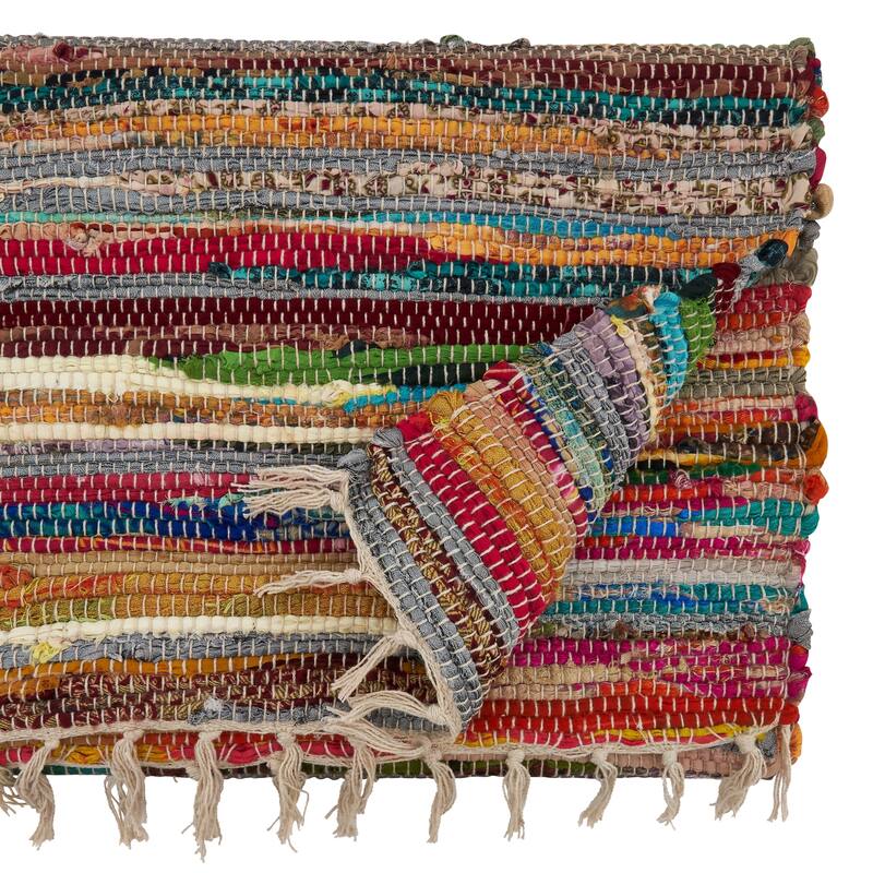 Chindi Table Runner With Multi-Colored Design