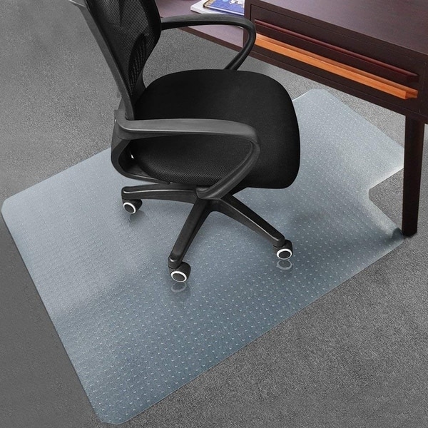 HomGarden 46 W x 60 L Clear Office Chair Mat PVC Desk Mat for Carpet  W/Cleats, 