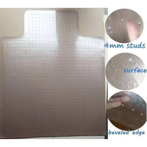 Moda Excellent Plus Home Office PVC Chair Mat Lip Shape with Studs
