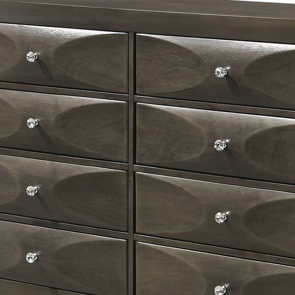 Shop Wooden Dresser With 8 Spacious Drawers And Accent Knobs Gray