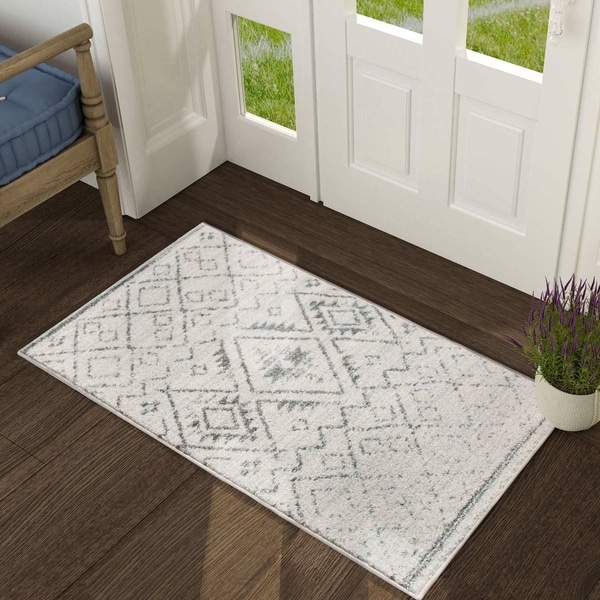 Shop Vintage Area Rug Ivory Carpet Rug for Living Room ...