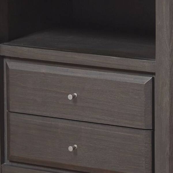 Shop Wooden Nightstand With Two Drawers And One Shelf Gray On Sale Overstock 30630823