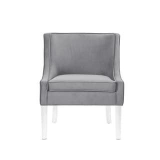 Nicole Miller Huxley Velvet Armless Accent Chair Acrylic Leg