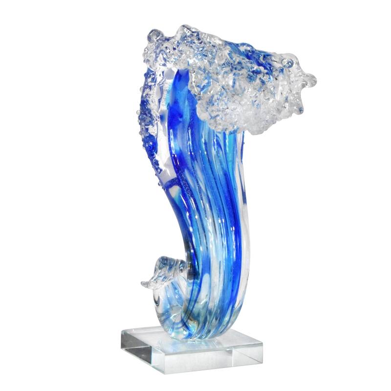 Pacific Wave Handcrafted Art Glass Sculpture