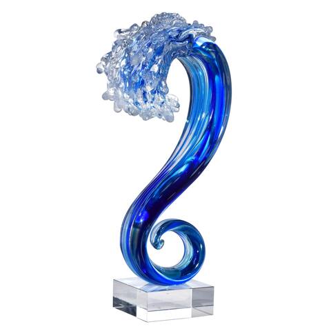 Pacific Wave Handcrafted Art Glass Sculpture