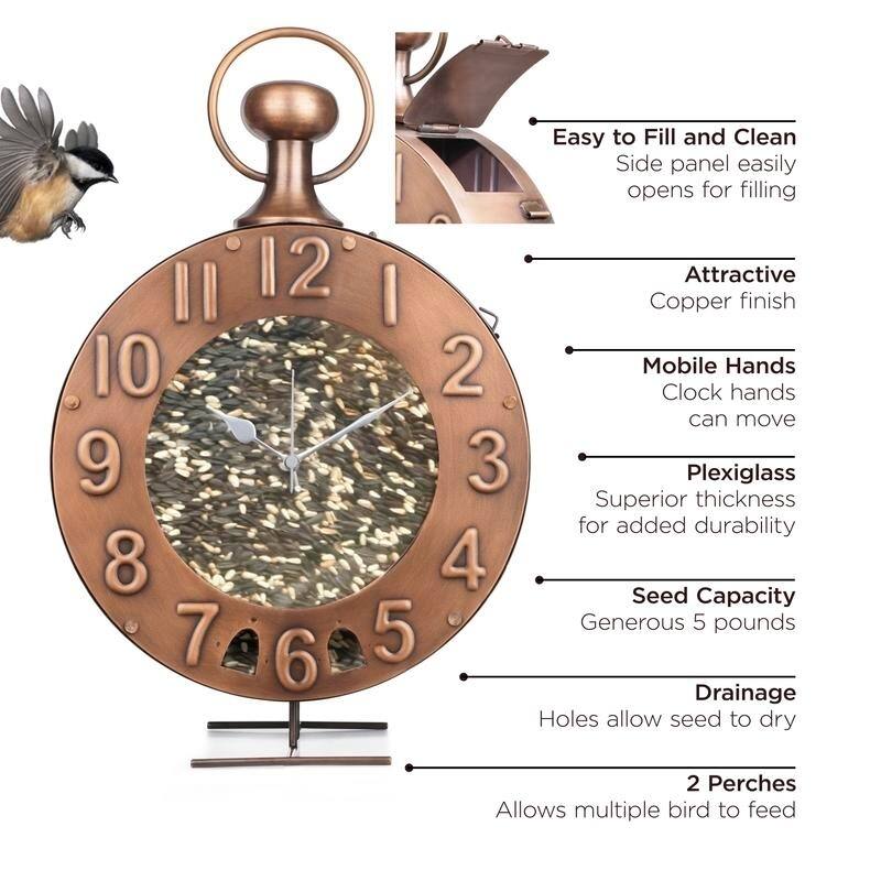 Copper Time Fly's Bird Feeder - Extra-Large 5 lb. Seed Capacity By Good Directions