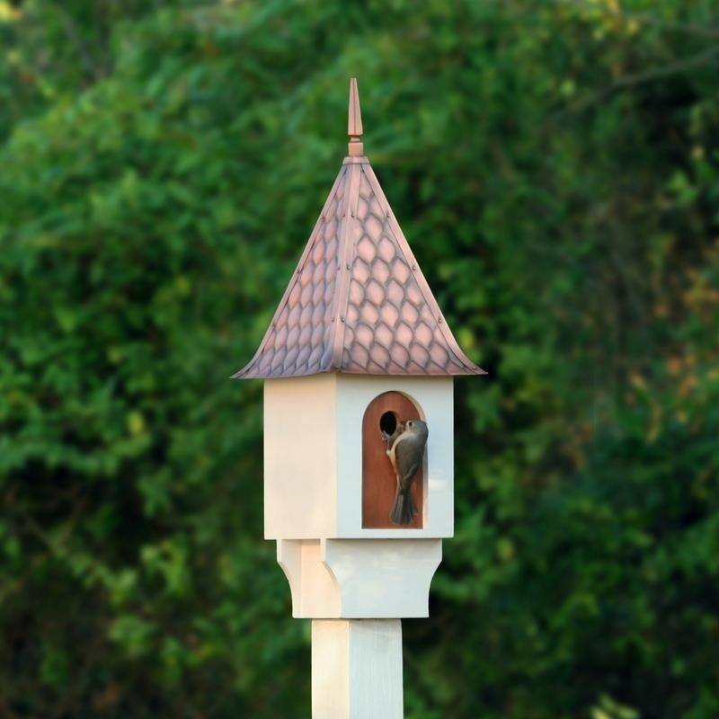 Chateau Bird House - Pure Copper Diamond Pattern Roof By Good 