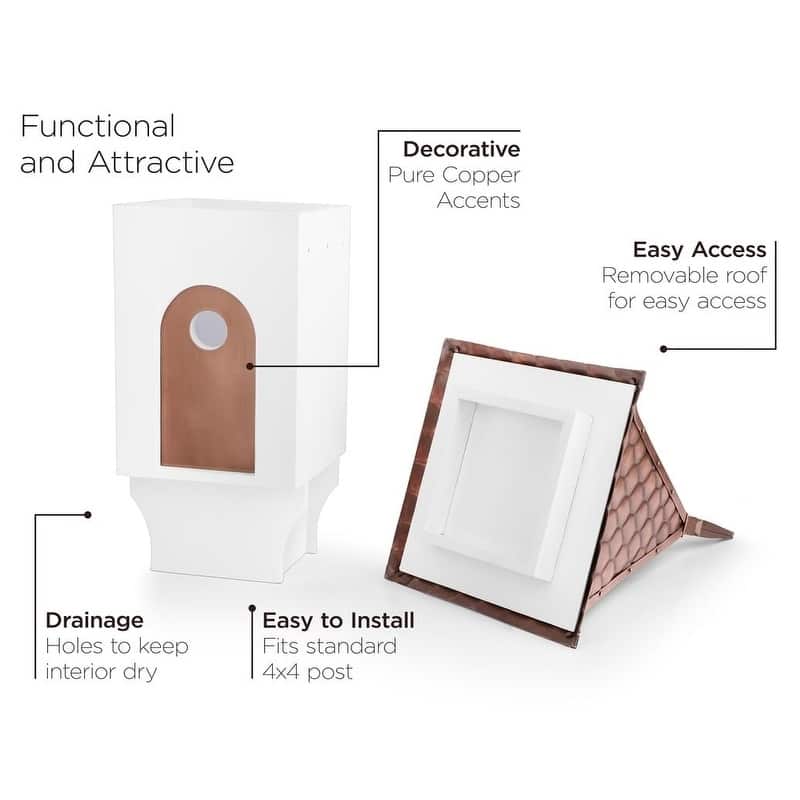 Chateau Bird House - Pure Copper Diamond Pattern Roof By Good Directions