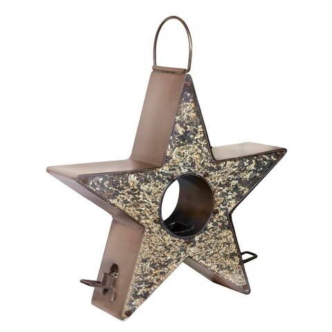 Copper Star Fly-Thru Bird Feeder - Large 4 lb. Seed Capacity By Good Directions