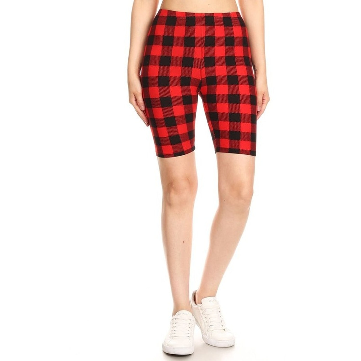 plaid biker shorts
