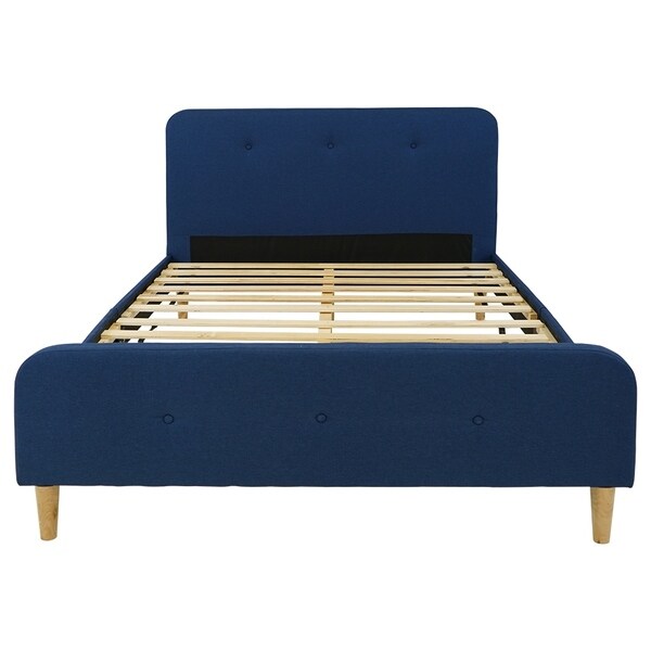 Contemporary Low Profile Bed Frame with Tufted Button Detail On Sale