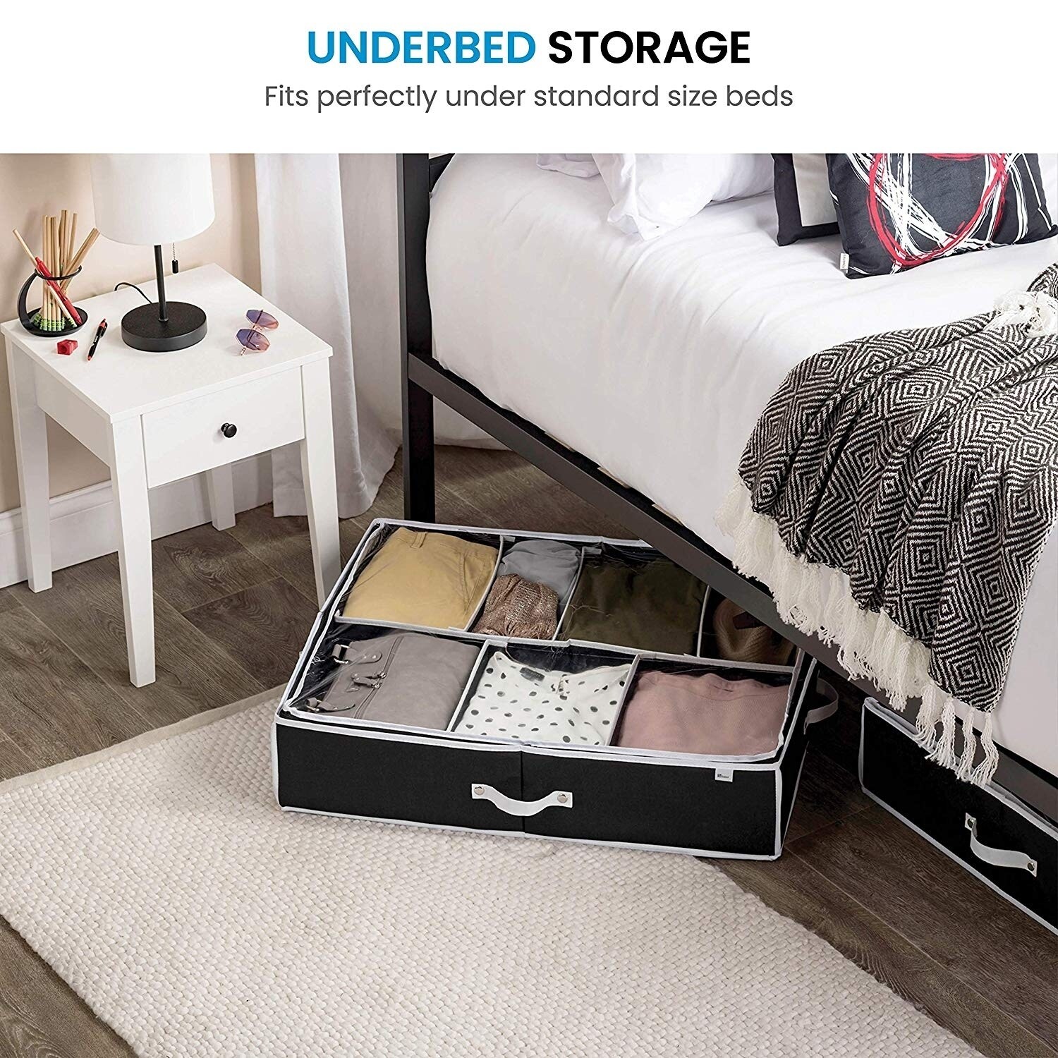 Shop Rigid Underbed Shoe Organizer With Adjustable Dividers 12 Slots Pairs Underbed Storage Underbed Shoe Storage Organizer Overstock 30631768