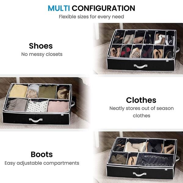 Shop Rigid Underbed Shoe Organizer With Adjustable Dividers 12