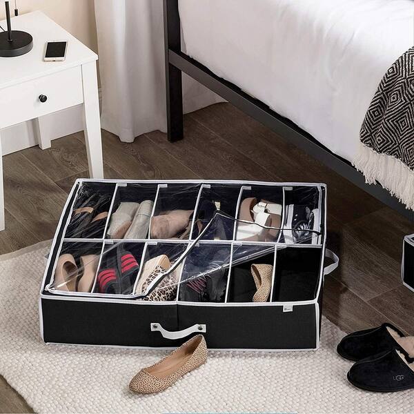 Shop Rigid Underbed Shoe Organizer With Adjustable Dividers 12