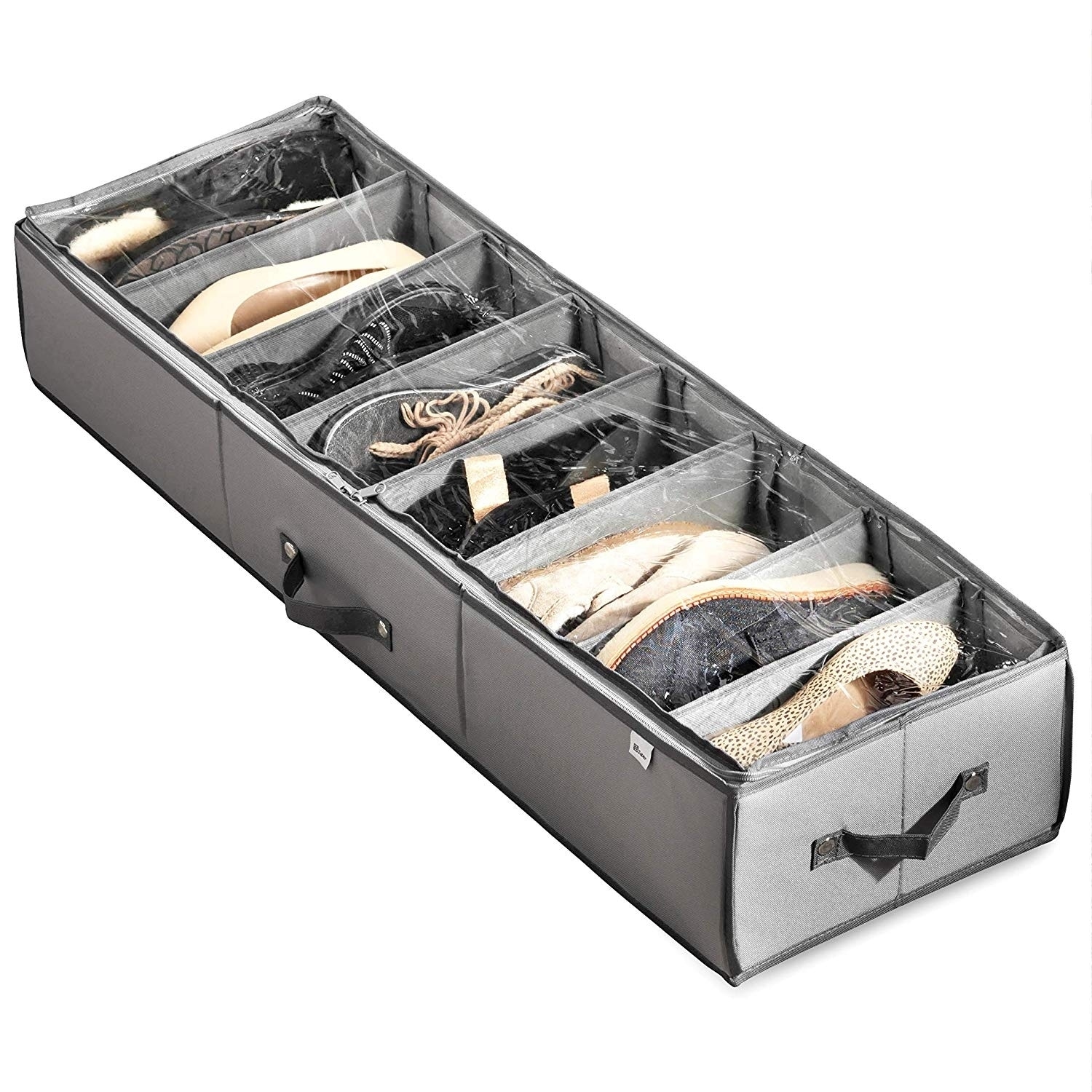 Shop Black Friday Deals On Rigid Underbed Shoe Organizer With Adjustable Dividers 8 Slots Pairs Underbed Storage Underbed Shoe Storage Organizer Overstock 30631770