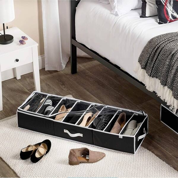 Shop Black Friday Deals On Rigid Underbed Shoe Organizer With Adjustable Dividers 8 Slots Pairs Underbed Storage Underbed Shoe Storage Organizer Overstock 30631772