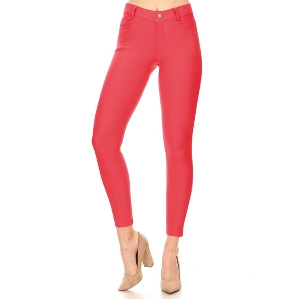 womens red jeggings